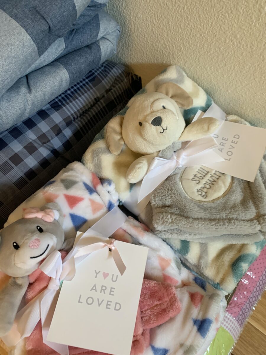 Baby boy blanket donated by The Linen Closet to a family at Community House on Broadway