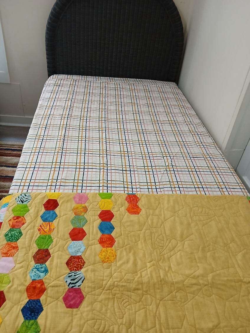 Colorful bedding combinations at the Homeless Coalition of St. John's County in Saint Augustine, Florida
