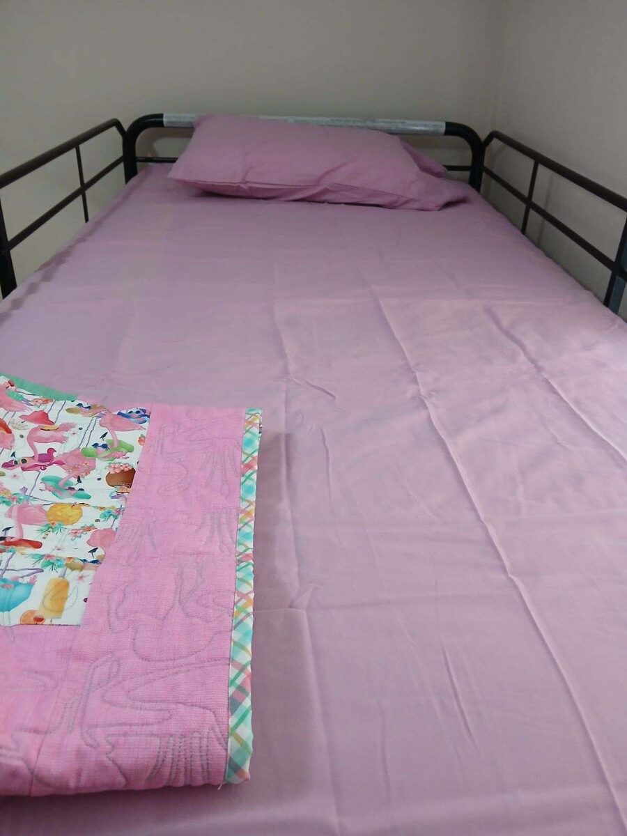 Bedding ready for families at the Homeless Coalition, Saint Augustine
