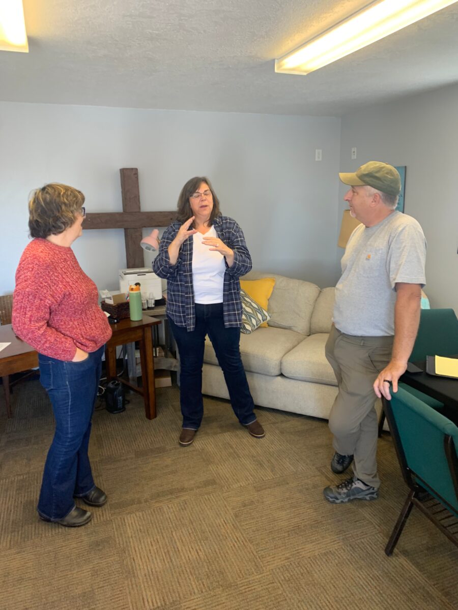 Staff at Shepherd's Home in McCall, Idaho with new bedding delivery