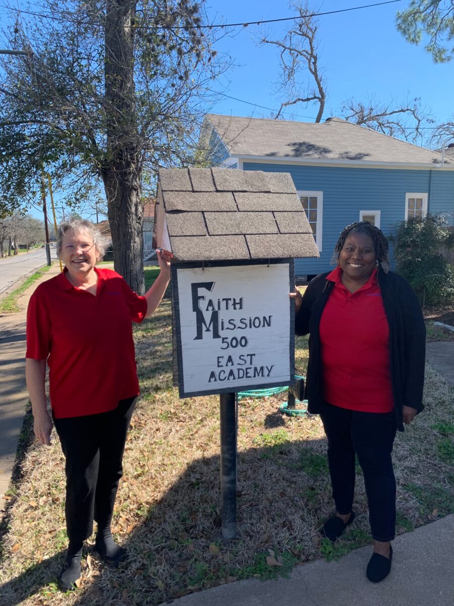 Pam and Rosemary at Faith Mission in Brenham, Texas