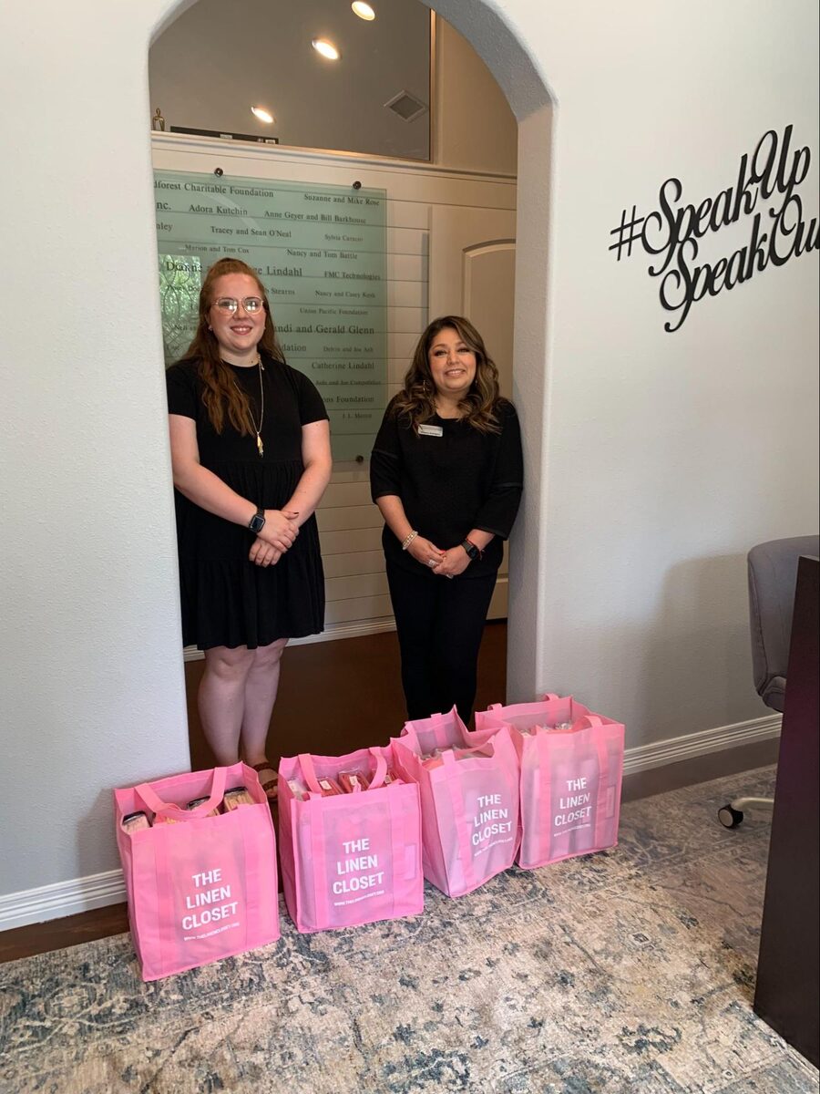 New sheets delivered to Reaching Pines transitional shelter at the Montgomery County Women's Center in Montgomery, Texas